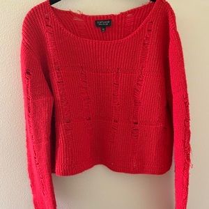 Red netted Topshop knit sweater
